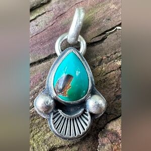 Dyer Blue Turquoise Silver Necklace